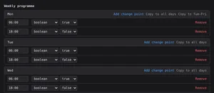 BACnet weekly schedule editor